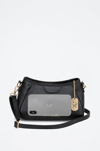 Sac bandoulière en cuir Manfrina - Noir