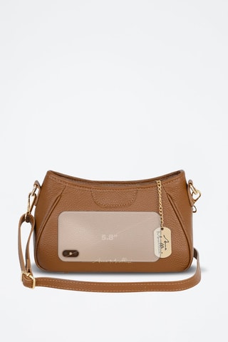 Sac bandoulière en cuir Manfrina - Marron