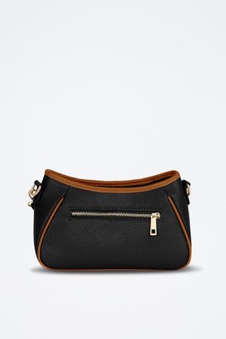 Sac bandoulière en cuir Manfrina - Noir