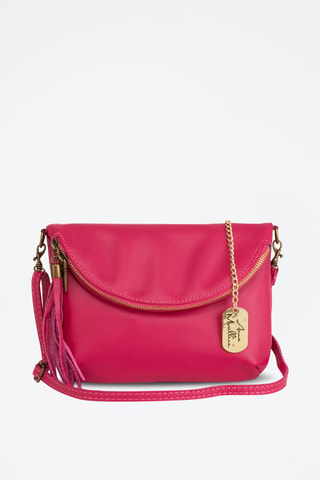 Sac bandoulière en cuir Alice - Fuchsia