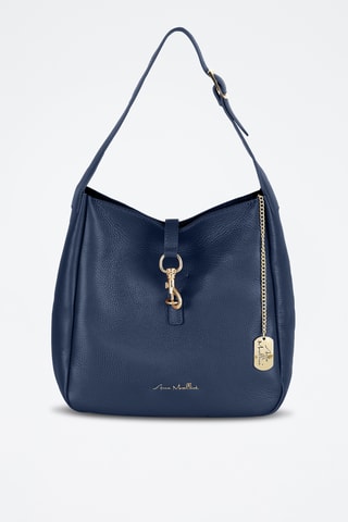 Sac porté épaule en cuir Spring Summer 2026 - Bleu marine