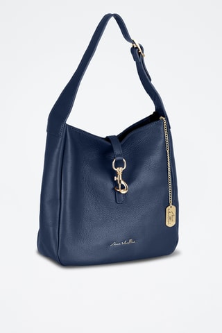 Sac porté épaule en cuir Spring Summer 2026 - Bleu marine