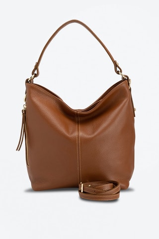 Sac porté épaule en cuir Carrara - Anna Morellini - Marron