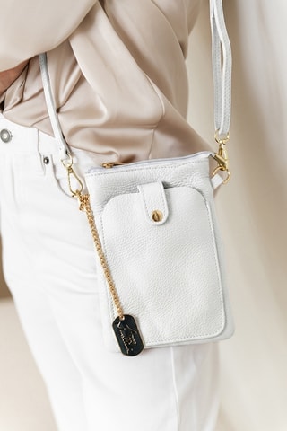 Sac bandoulière en cuir Erica - Blanc
