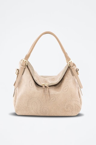 Sac porté épaule en cuir Cortona - Taupe