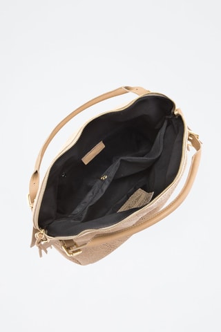 Sac porté épaule en cuir Cortona - Taupe