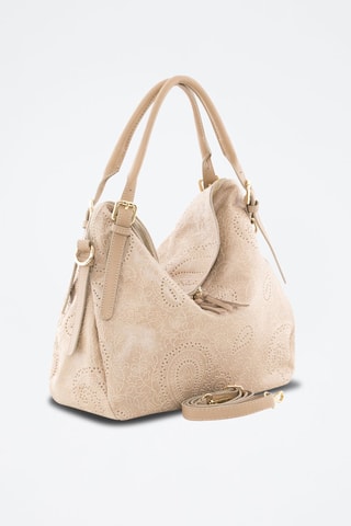 Sac porté épaule en cuir Cortona - Taupe
