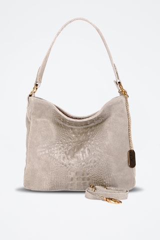 Sac porté épaule en cuir Linda - Taupe