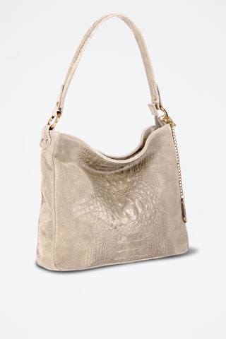 Sac porté épaule en cuir Linda - Taupe