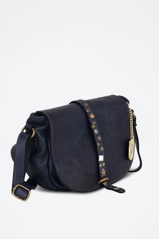 Sac bandoulière en cuir Luigia - Bleu marine