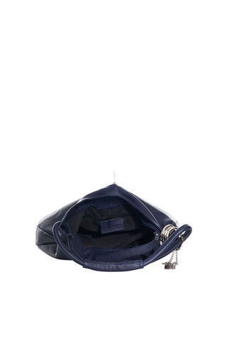 Sac porté épaule en cuir Alba - Bleu