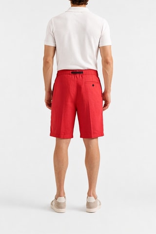 Bermudas em linho - Vermelho