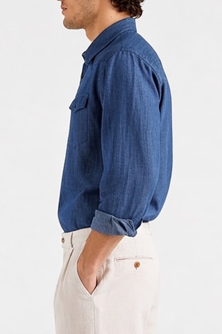 Camisa em linho - Azul