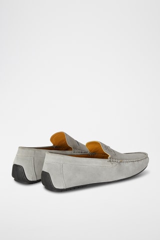 Mocassins em couro - Cinzento