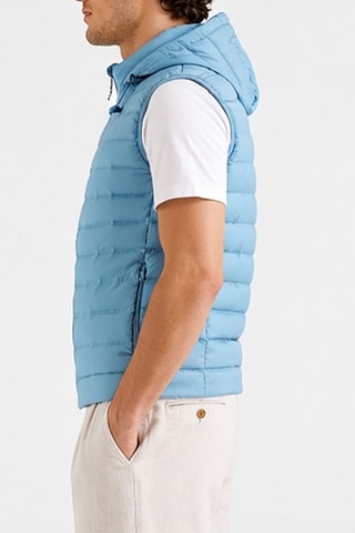 Colete acolchoado com capuz - Azul-claro