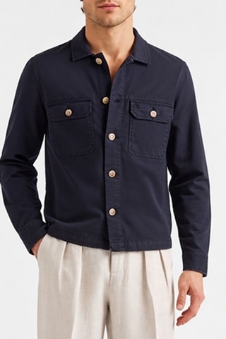 Oversized Linnen Jasje - Marineblauw