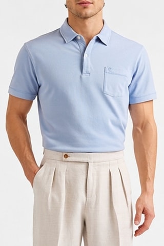 Polo regular - Azul-claro