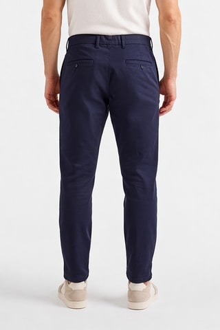 Calças chino slim - Azul-marinho
