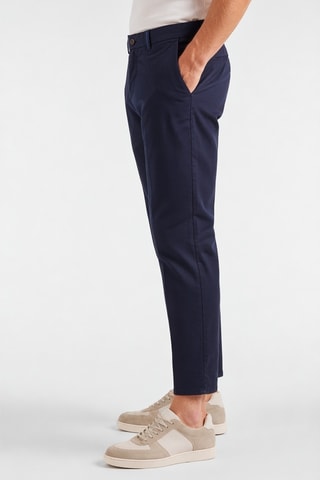 Calças chino slim - Azul-marinho