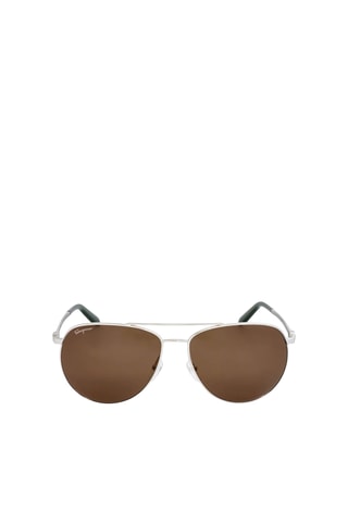 Gafas de sol polarizadas hombre - Categoría 3 - Salvatore Ferragamo - Plateado, marrón y negro
