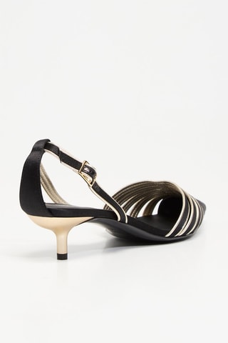 Escarpins en cuir et soie - Noir - EA7