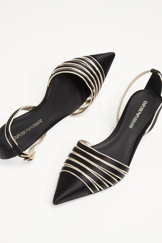 Escarpins en cuir et soie - Noir - EA7