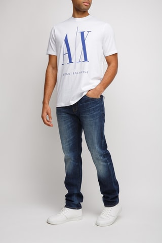 T-shirt - Blanc et bleu cobalt - Armani Exchange
