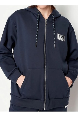 Sweat à capuche - Bleu marine et blanc - Armani Exchange