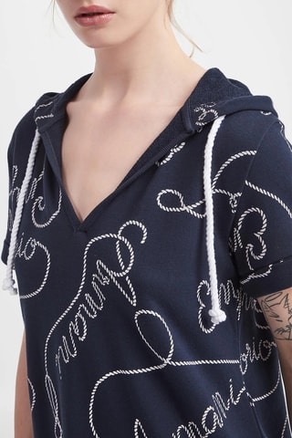 Robe de plage à capuche - Bleu marine - Emporio Armani