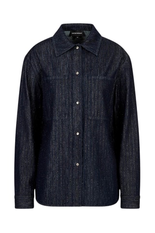 Chemisier straight en jean - Bleu - Emporio Armani