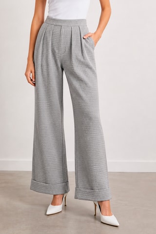 Pantalon loose taille haute - Gris clair - Emporio Armani