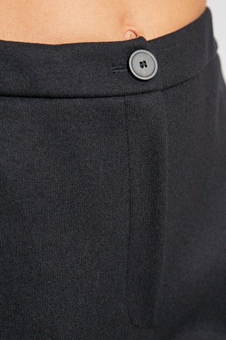 Pantalon taille haute en laine vierge - Noir - Emporio Armani