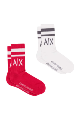 2 paires de chaussettes - Rouge et blanc - Armani Exchange