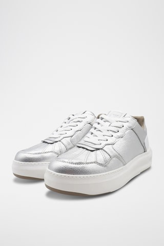Baskets en cuir - Argenté - Emporio Armani