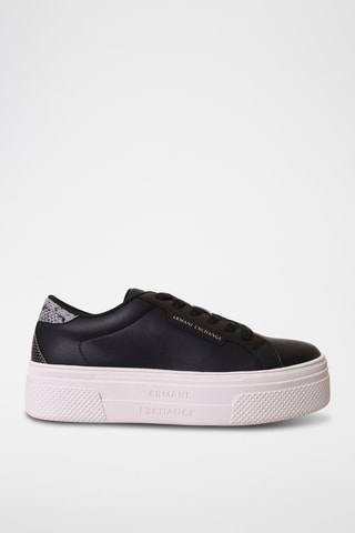 Baskets plateformes en cuir - Noir - Armani Exchange