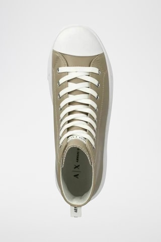 Baskets montantes plateformes en cuir - Kaki - Armani Exchange