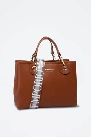 Cabas et pochette en cuir - Marron - Emporio Armani