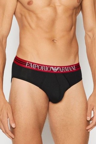 3 slips - Noir et rouge - Emporio Armani