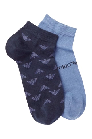 2 paires de socquettes - Bleu cobalt et bleu marine - Emporio Armani