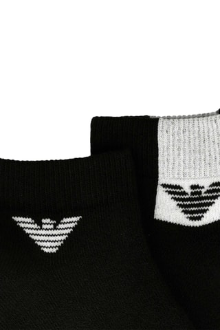 2 paires de socquettes - Noir et blanc - Emporio Armani
