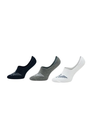 3 paires de protège-pieds - Bleu marine et blanc - Emporio Armani