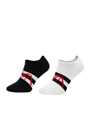 2 paires de socquettes - Blanc et noir - Emporio Armani