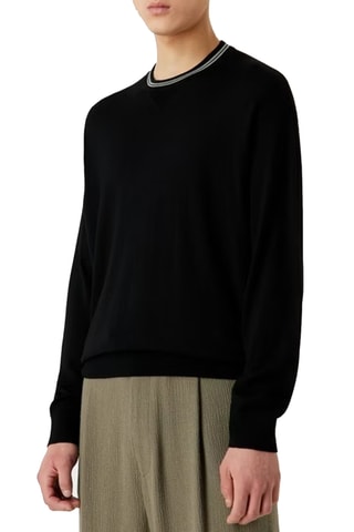 Pull en laine - Noir - Emporio Armani