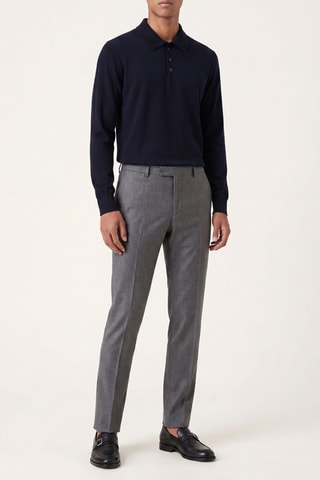 Polo en laine vierge - Bleu nuit - Emporio Armani