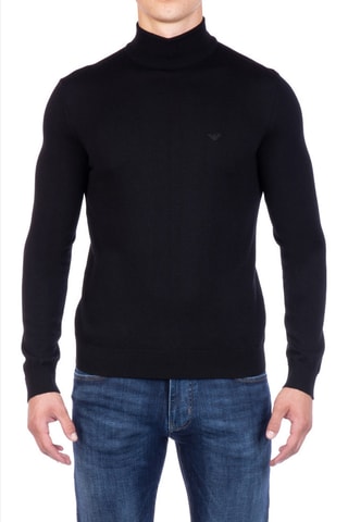 Pull en laine vierge - Noir - Emporio Armani