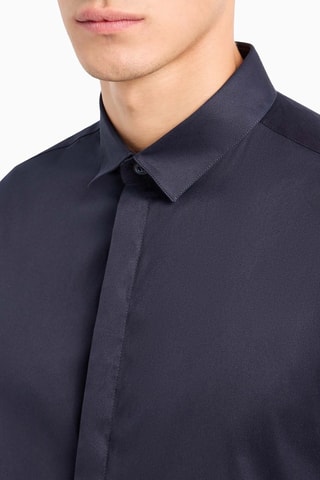 Chemise slim - Bleu marine - Emporio Armani