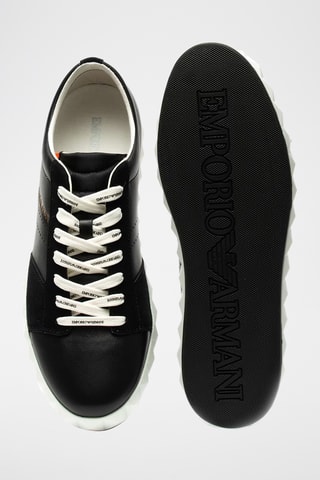 Baskets en cuir - Noir - Emporio Armani
