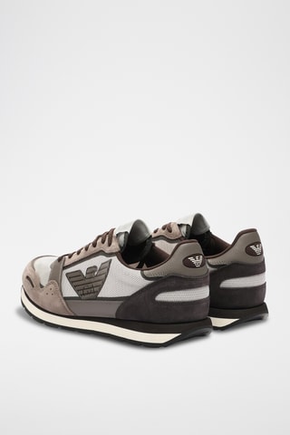 Baskets en nubuck - Rouge brique - Emporio Armani