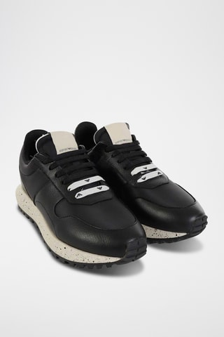Baskets en cuir - Noir - Emporio Armani