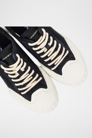 Baskets en nubuck - Bleu marine - Emporio Armani